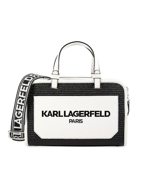 Karl Lagerfeld Black Logo Top Handle Bag