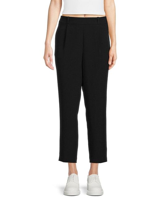 Calvin Klein Solid High Waist Pants in Black