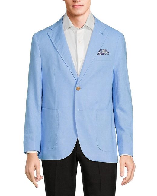 Tailorbyrd Blue Linen Blend Sportcoat for men