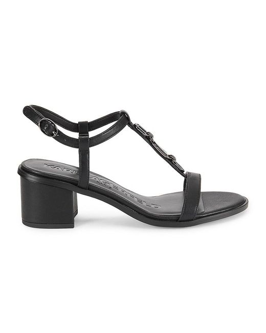 Karl Lagerfeld Black Hilary Block Heel Sandals