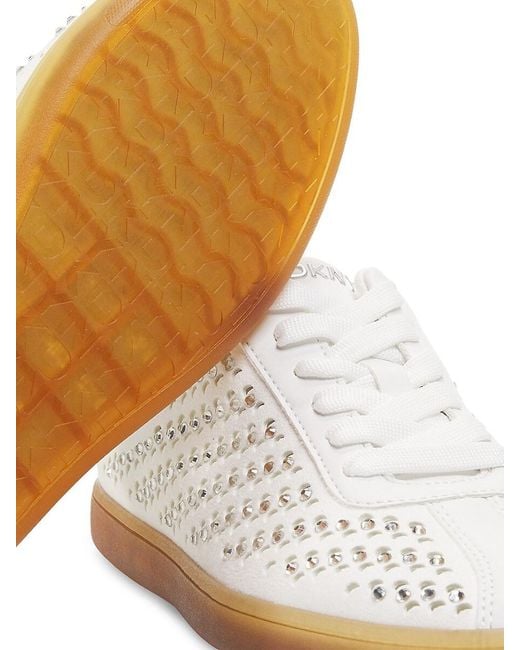 DKNY White Seacliff Embellished Sneakers
