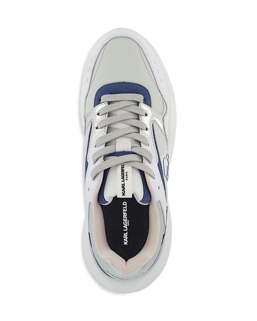 Karl Lagerfeld Blue Low Top Runner Sneakers for men