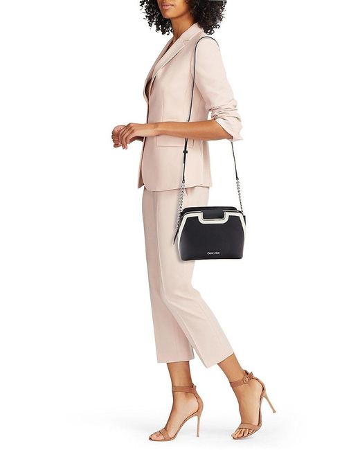 Calvin Klein Finley Faux Leather Crossbody Bag in Black Lyst