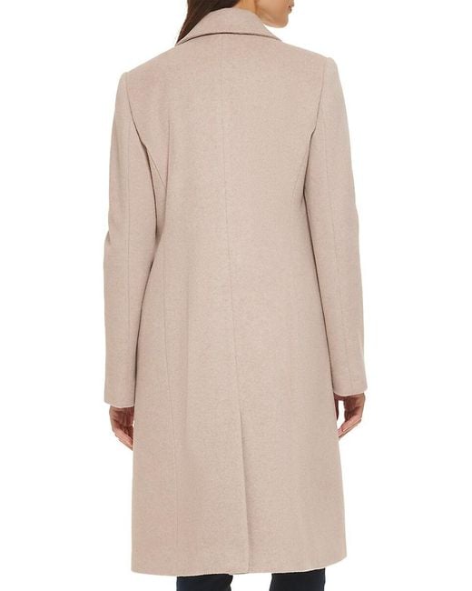 Cole Haan Double Breasted Wool Blend Coat in Black Lyst