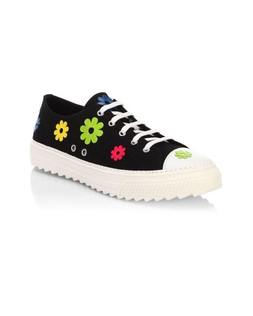 Moschino Black Flower Low-top Sneakers