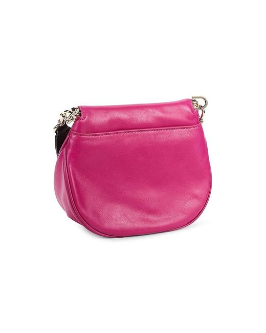 Furla Pink Leather Kisslock Crossbody Bag
