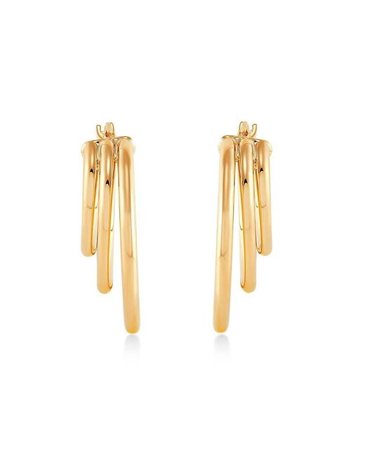 Saks Fifth Avenue Metallic 14K Polished Triple-Row Hoop Earrings