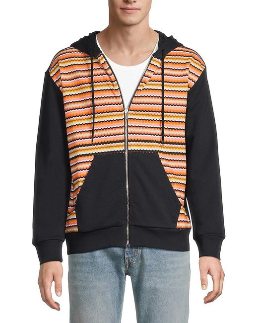 Missoni Black Missoni Chevron Hooded Jacket for men