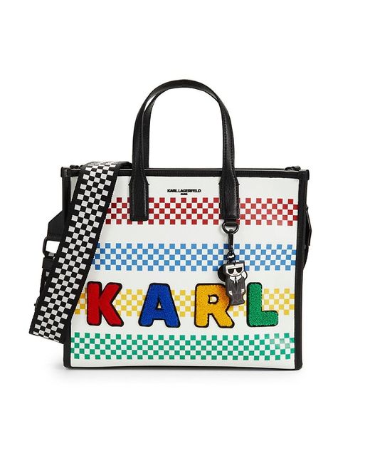 Karl Lagerfeld Logo Top Handle Bag in White Lyst