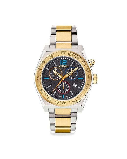 Missoni Metallic 331 Active 44.5mm Two Tone Stainless Steel Chronograph Bracelet Watch for men