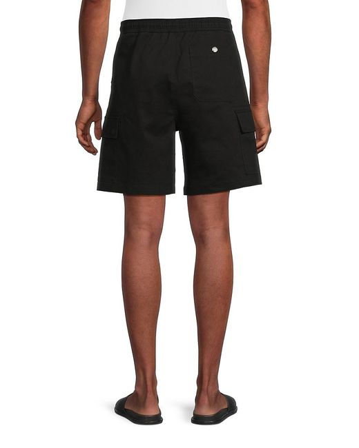 Wesc Black Utility Cotton-Blend Cargo Shorts for men