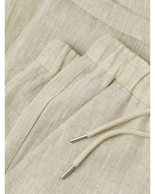 Saks Fifth Avenue White 100% Linen Straight Leg Crop Pants