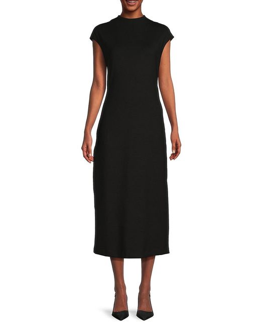 Black mock hotsell neck midi dress