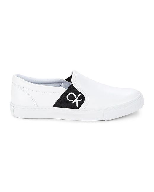 Calvin Klein Gaia Logo Slip-on Sneakers in White | Lyst