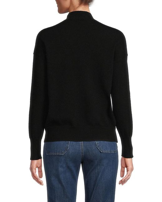 Bruno Magli Button Cashmere Crewneck Sweater in Black Lyst UK