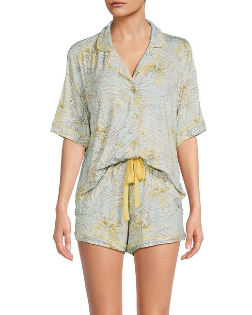 Pj Salvage 2-piece Floral Orchid Pajama Set in Green | Lyst Canada