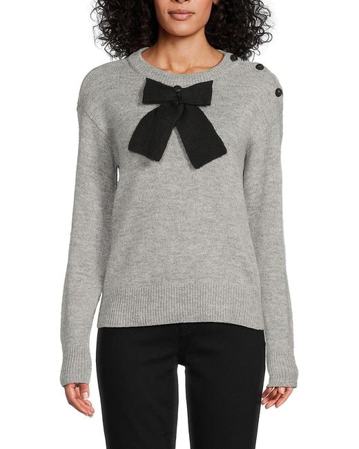 Karl Lagerfeld Gray Bow Sweater