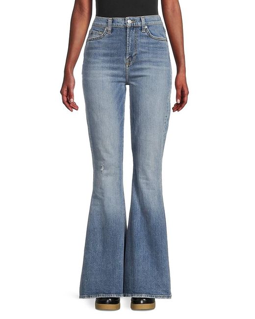 7 For All Mankind Mega High Rise Flare Jeans in Blue | Lyst UK