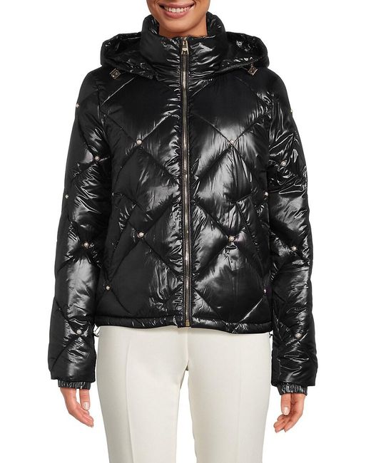 Karl Lagerfeld Black Quilted Puffer Jacket