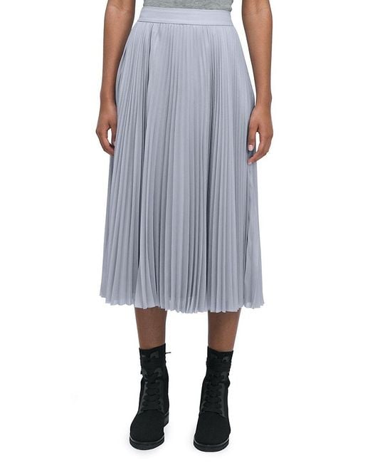 Kate Spade Sparkle Chiffon Pleated Midi Skirt in Gray | Lyst