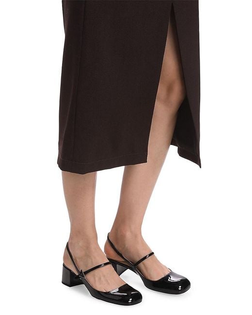 Theory Black Wool A-Line Midi-Skirt