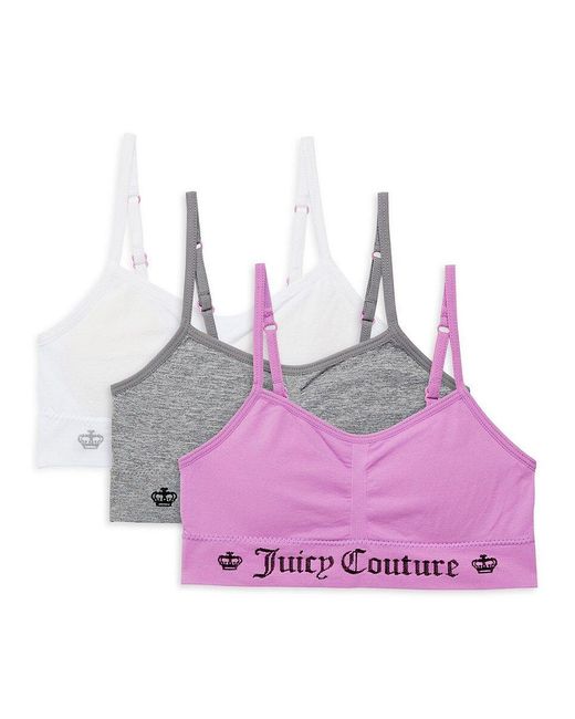 Juicy Couture Pink Girl's 3-pack Logo Sports Bra