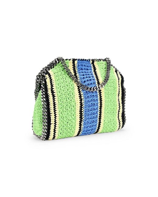 Stella McCartney Green Mini Falabella Colorblock Braided Shoulder Bag