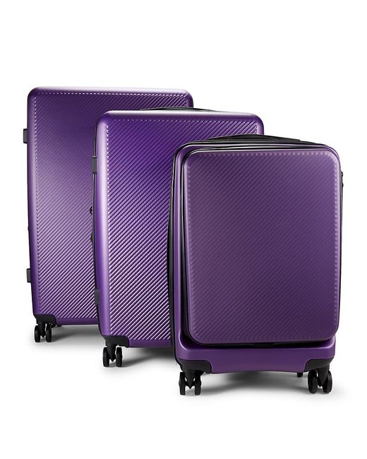 CALPAK Purple Malden 3-piece Textured Luggage Set