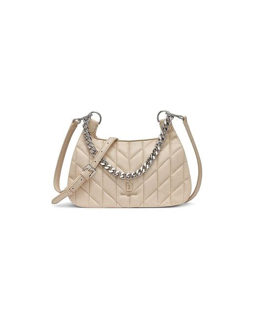 Karl Lagerfeld White Lafayette Quilted Leather Shoulder Bag
