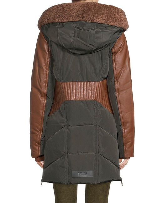 Nicole Benisti Gray 'Courcheval Shearling Hooded Down Parka