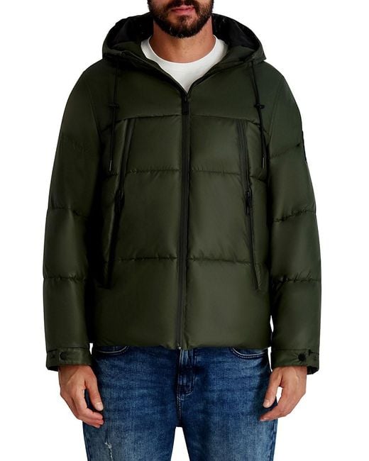 Karl Lagerfeld Black Hooded Down Regular-Fit Jacket for men
