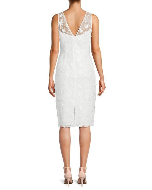 Adrianna Papell Floral Embroidered Sheath Dress in White Lyst UK