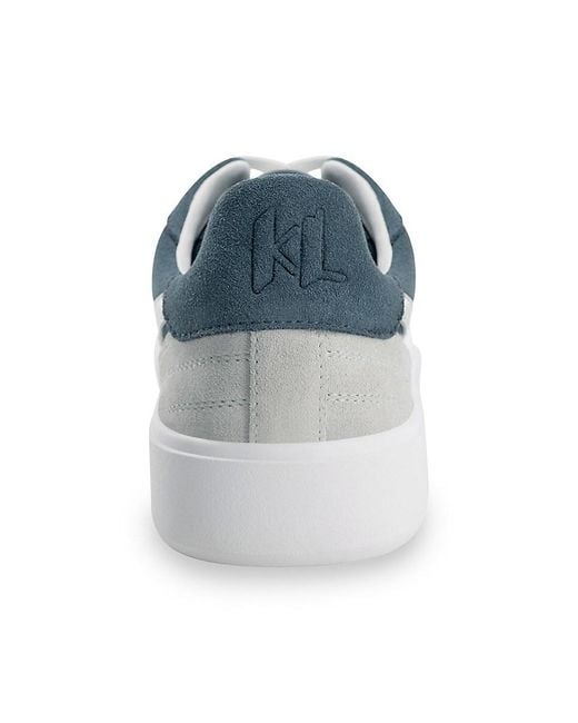 Karl Lagerfeld White Suede Side-k T-toe Low-top Sneakers for men