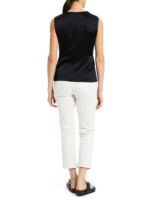 Theory Twist Satin Blouse in Black 