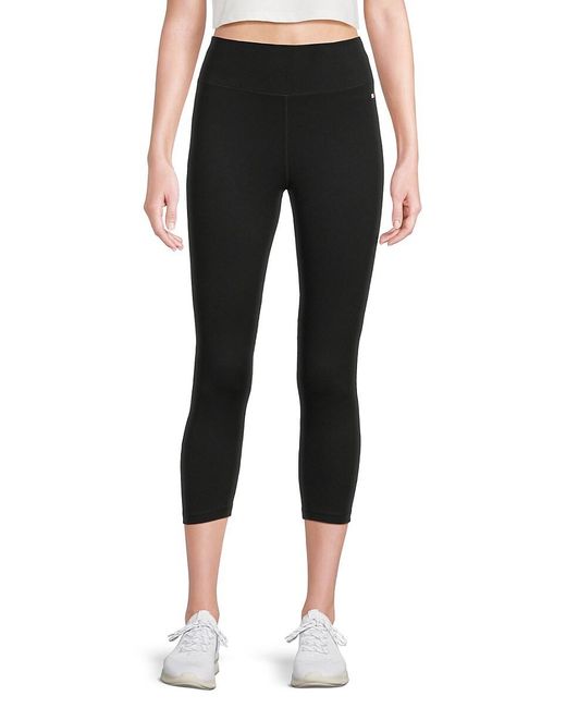 Tommy Hilfiger Black High-Rise Capri Leggings