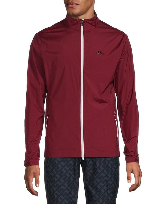 J.Lindeberg Red J. Lindeberg Ash Lightweight Packable Track Jacket for men