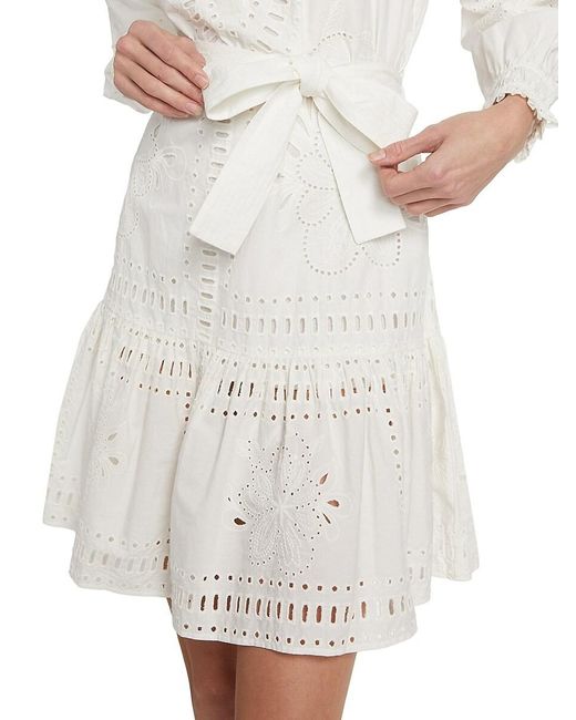 Rails White Saylor Cotton Eyelet Tie-Waist Minidress