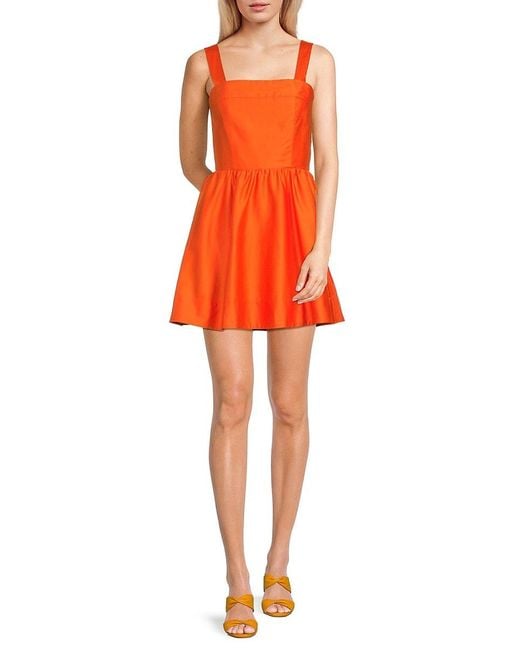 Alice + Olivia Orange Alice + Olivia Saige Tie Back Mini Dress