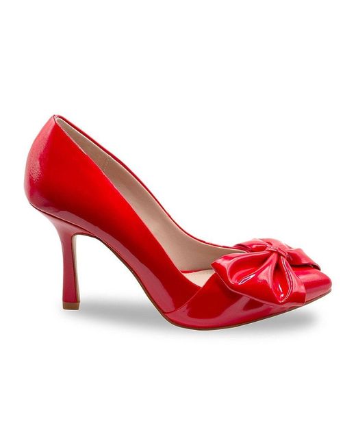 Charles David Isadore Bow Stiletto Pumps in Red | Lyst