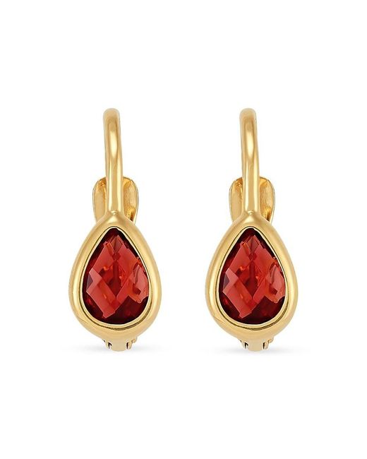 Saks Fifth Avenue White 14K & Garnet Drop Earrings