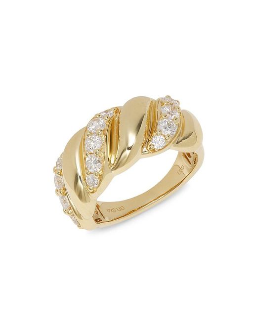 Saks Fifth Avenue Metallic Yellow Goldplated Silver & 0.95-1.11 Tcw Lab-grown Diamond Band Ring