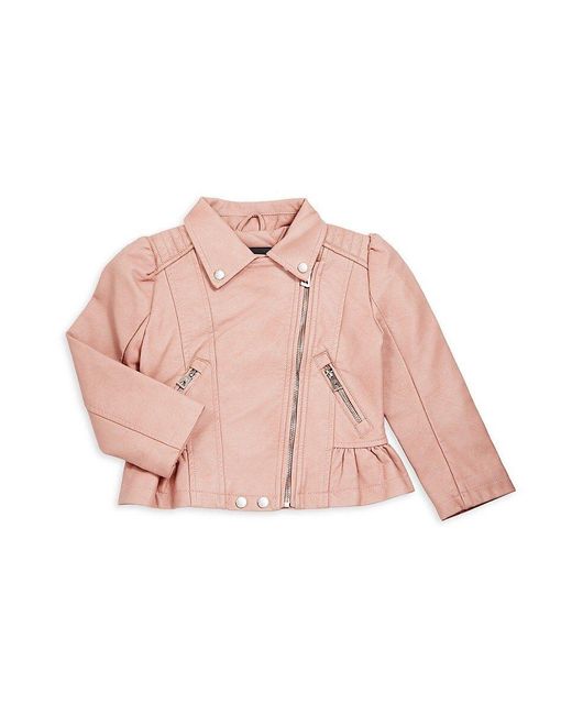 Urban Republic Pink Little Girl's Faux Leather Moto Jacket