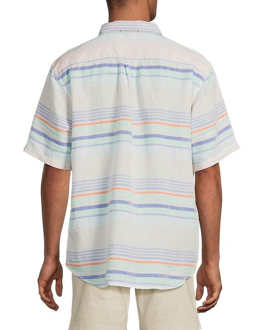 Tommy Bahama Blue Striped Linen-Blend Shirt for men