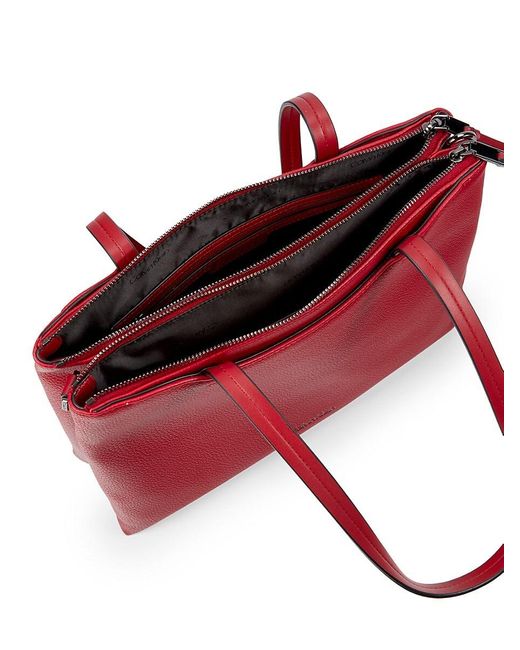 Calvin Klein Red Chrome Classic Leather Tote