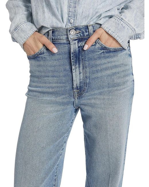 7 For All Mankind Blue Ultra High-Rise Wide-Leg Jeans