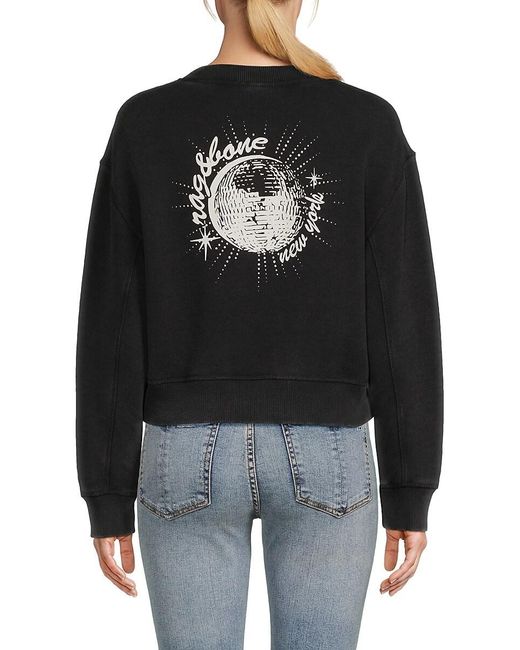 Rag & Bone Black Vintage Terry Disco Sweatshirt