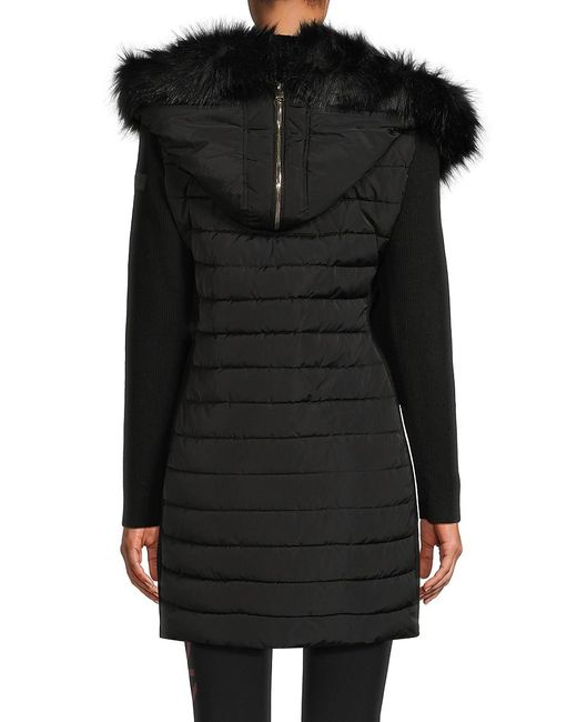 Calvin Klein Walker Faux Fur Puffer Coat in Black Lyst UK
