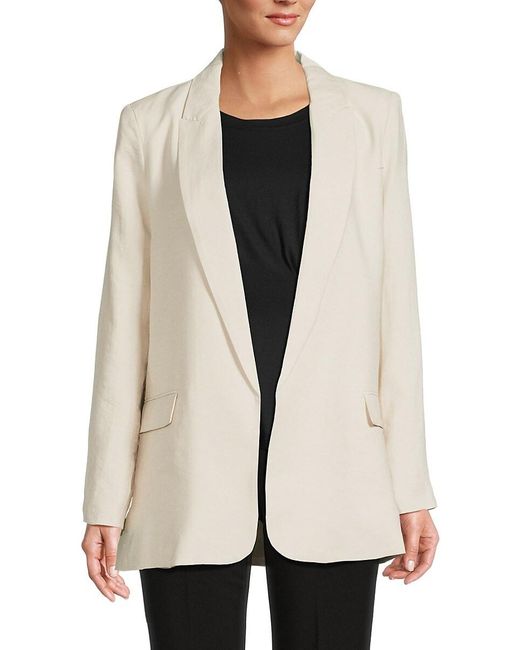 TRUTH BY REPUBLIC White Solid Open Front Blazer