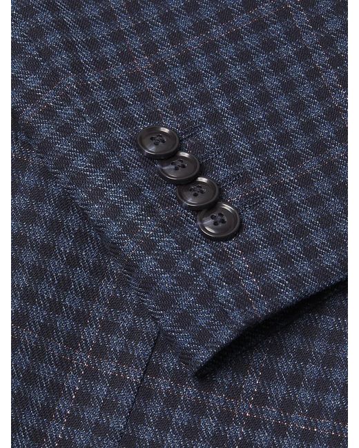 Tommy Hilfiger Blue Checked Wool-Blend Modern-Fit Sport Coat for men