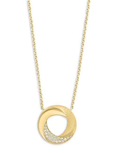Effy Metallic 14K & 0.08 Tcw Diamond Pendant Necklace
